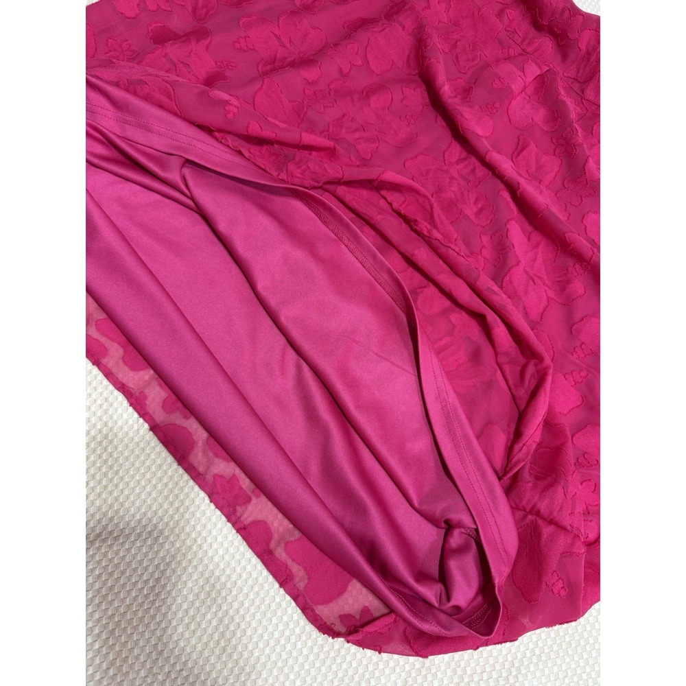 Investments II Top Women's 2X Pink Crew Neck Short Sleeve Floral Appliqué Casual - Picture 7 of 8